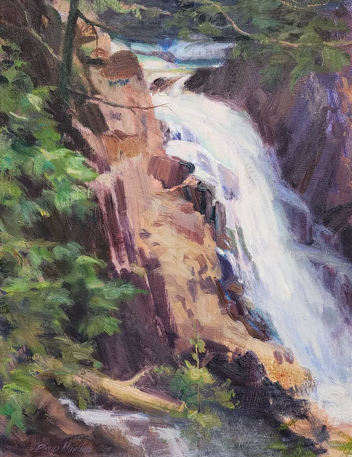 Cascading Waters, an oil painting by David Mueller